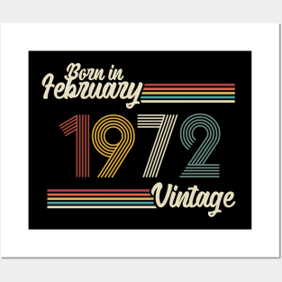 Vintage Born in February 1972 Posters and Art